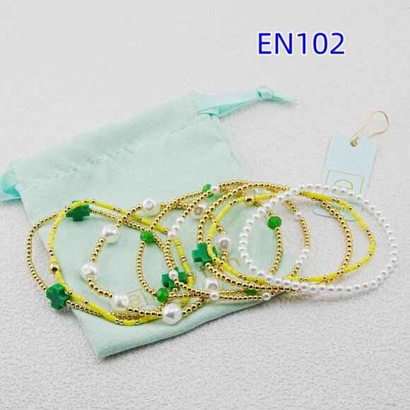 Enewton Green Cross & Gold Bead Bracelet - Picture 3 of 7